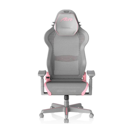  DXRacer Air L Ultra-Breathable Mesh Gaming Chair, Steel Frame, 4D Armrest, Class 4 Hydraulics Gas Piston, Memory Foam Headrest Cushion, 150 kg Max Weight Capacity, Gray-Pink | AIR-R1S-GP.G-GG1